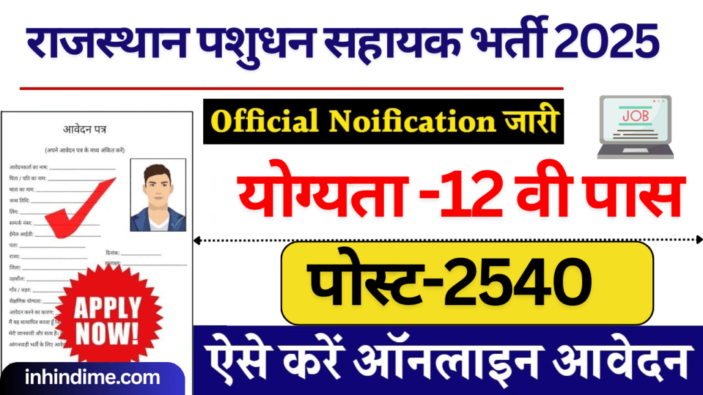 Rajasthan Livestock Assistant Recruitment