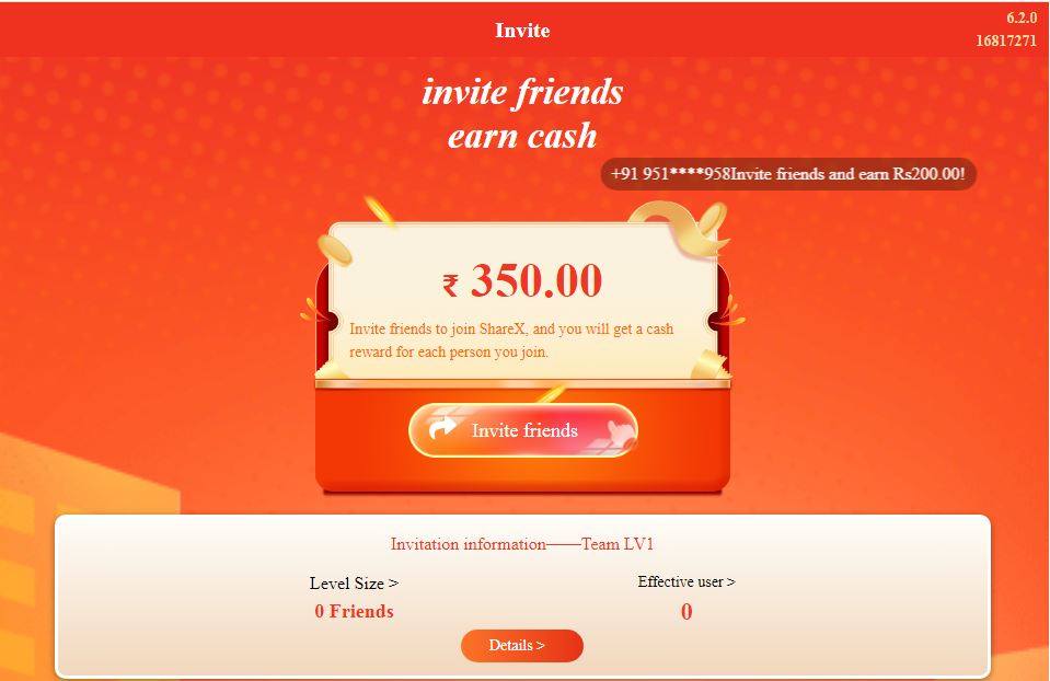 ShareX1 App Login & Registration Get 350-