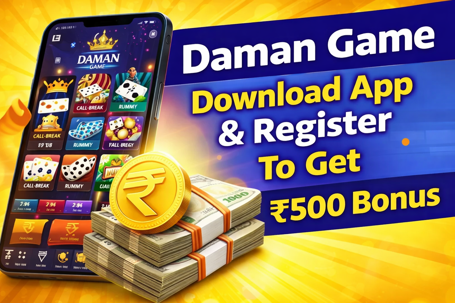 Daman Game – Download App & Register To Get ₹500 Bonus