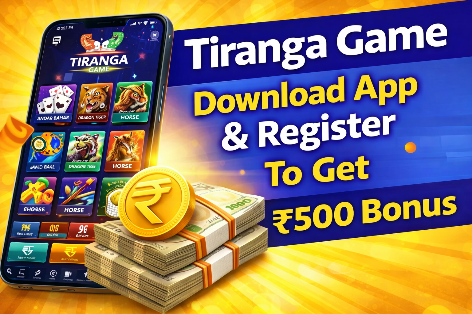 Tiranga Game – Download App & Register To Get ₹500 Bonus