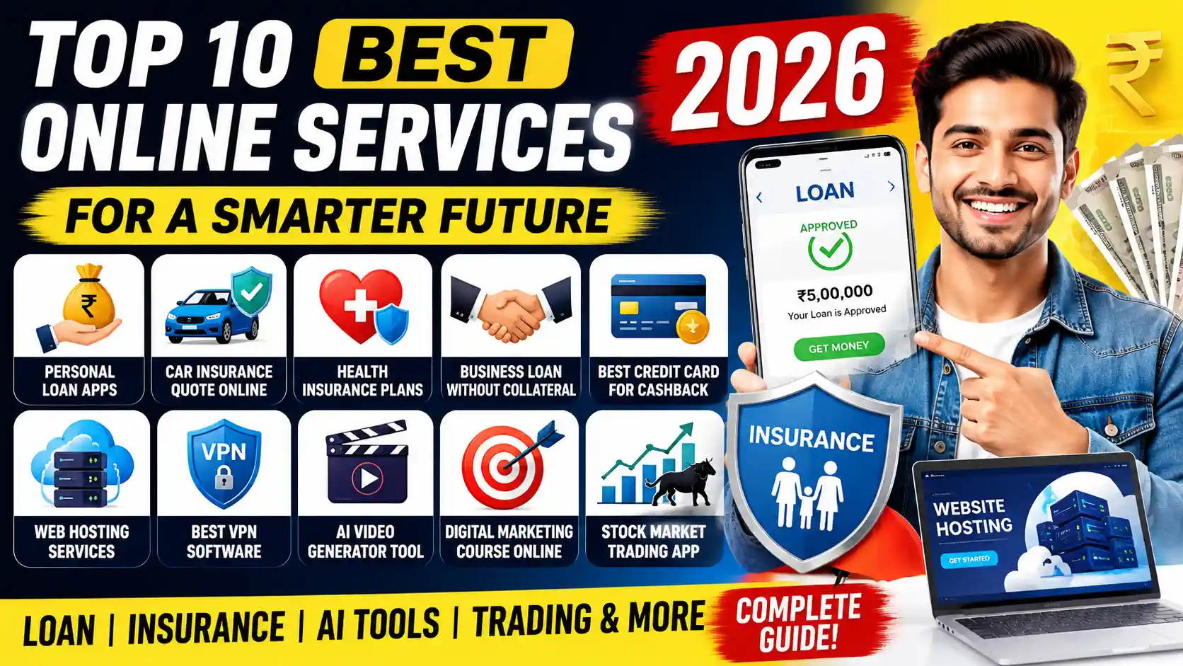 Top 10 Best Online Services 2026 Personal Loan, Insurance & AI Tools
